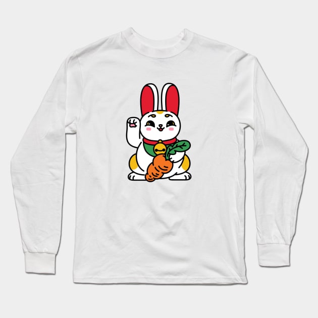 MANEKI NEKO BUNNY Long Sleeve T-Shirt by BadAz Collectibles